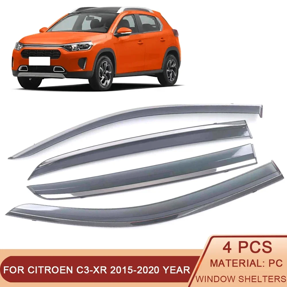 For Citroen C3-XR 2015-2020 Car Window Sun Rain Shade Visors Shield Shelter Protector Cover Sticker Exterior Accessories