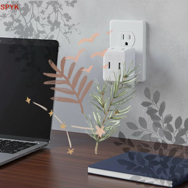 3 In 1 Plugs Adapters Converters Chargers For Worldwide Travel: 1/2/4PCS Overloads Protections