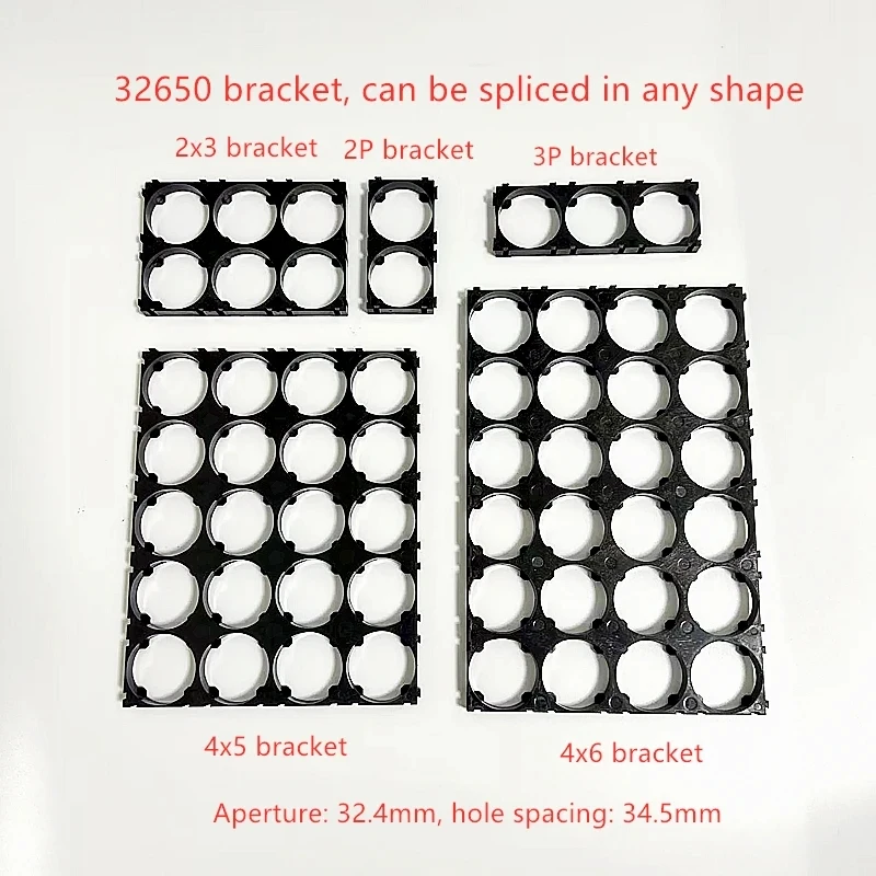 32650 Lithium Battery Holder Cylindrical Anti Vibration Plastic Battery Pack Bracket Li-ion Battery Spacer Cell Holder