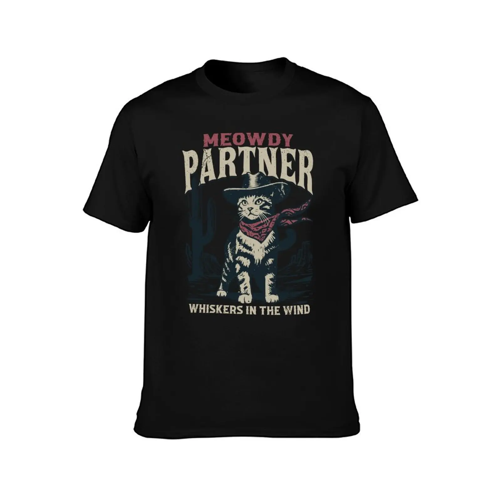 Meowdy Partner Cowboy Cat T-Shirt t shirt man cotton T-Shirt