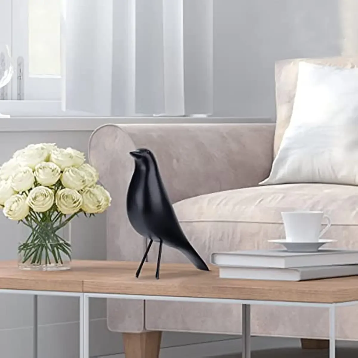Eames Bird Figurine Resin Bird Statue Sculpture Modern Minimalist Bird Decorative Ornaments for Living Room Bedroom Office Decor