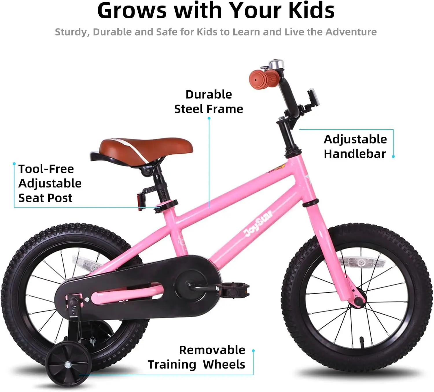 Kids Bike for Ages 2-12 Years Old Boys Girls, 14 Inch BMX Style Kid's Bikes with Training Wheels, Children Bicycle for Kids a