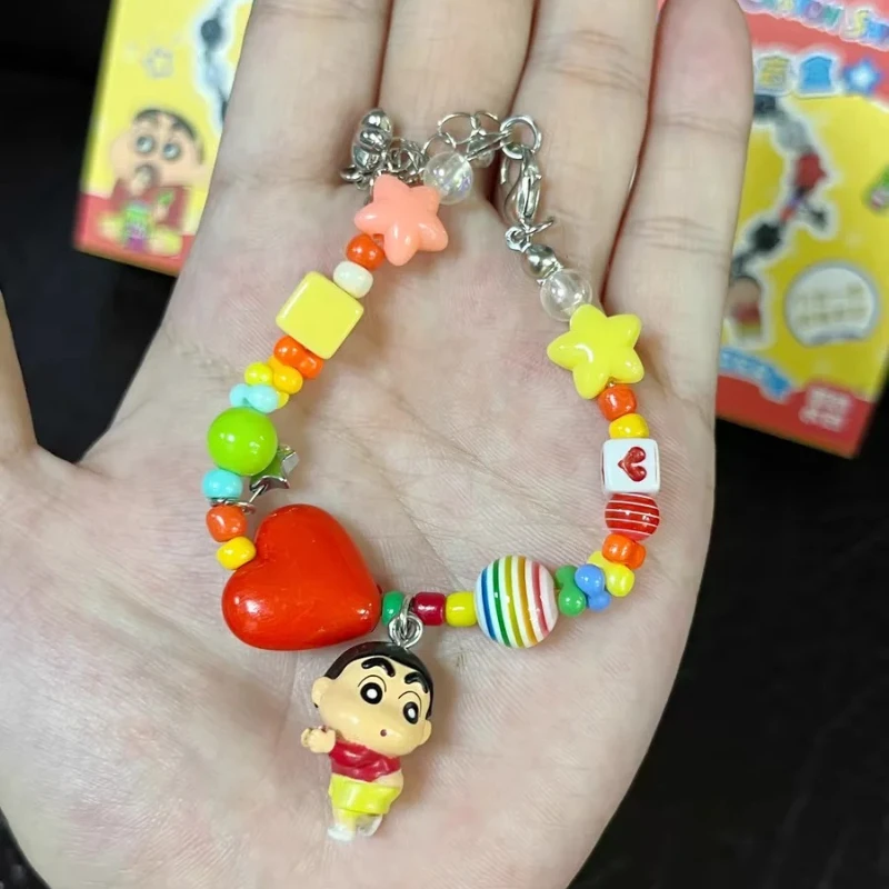 Genuine Crayon Shin-chan Mini Figure Bracelet Blind Box Adorable Bracelet Kawaii Cute Doll Collectible Toy Perfect Birthday Gift