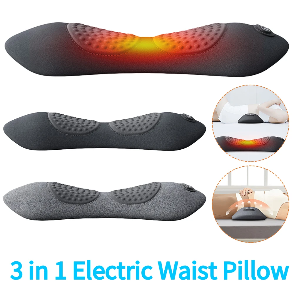 

Электрическая подушка для поясничной поддержки 3 в 1, массажер для спины с регулируемой высотой и подушкой для спины из пены с эффектом памяти для кровати и стула