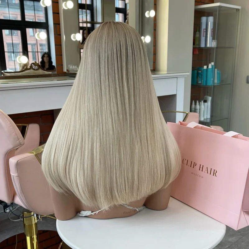 أزياء براون الدانتيل الجبهة الباروكة مستقيم غلويليس المظهر الطبيعي فوتورا لينة الألياف الباروكات الاصطناعية الدانتيل شعري