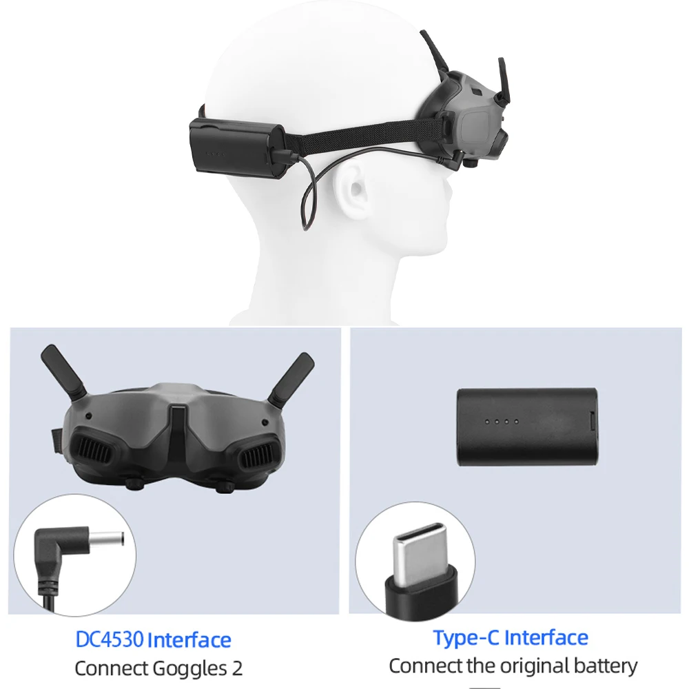 Tragbares Strom ladekabel für Dji-Brille 2 Schnell ladekabel Batterie-Rücken clip für Avata-Drohnen zubehör