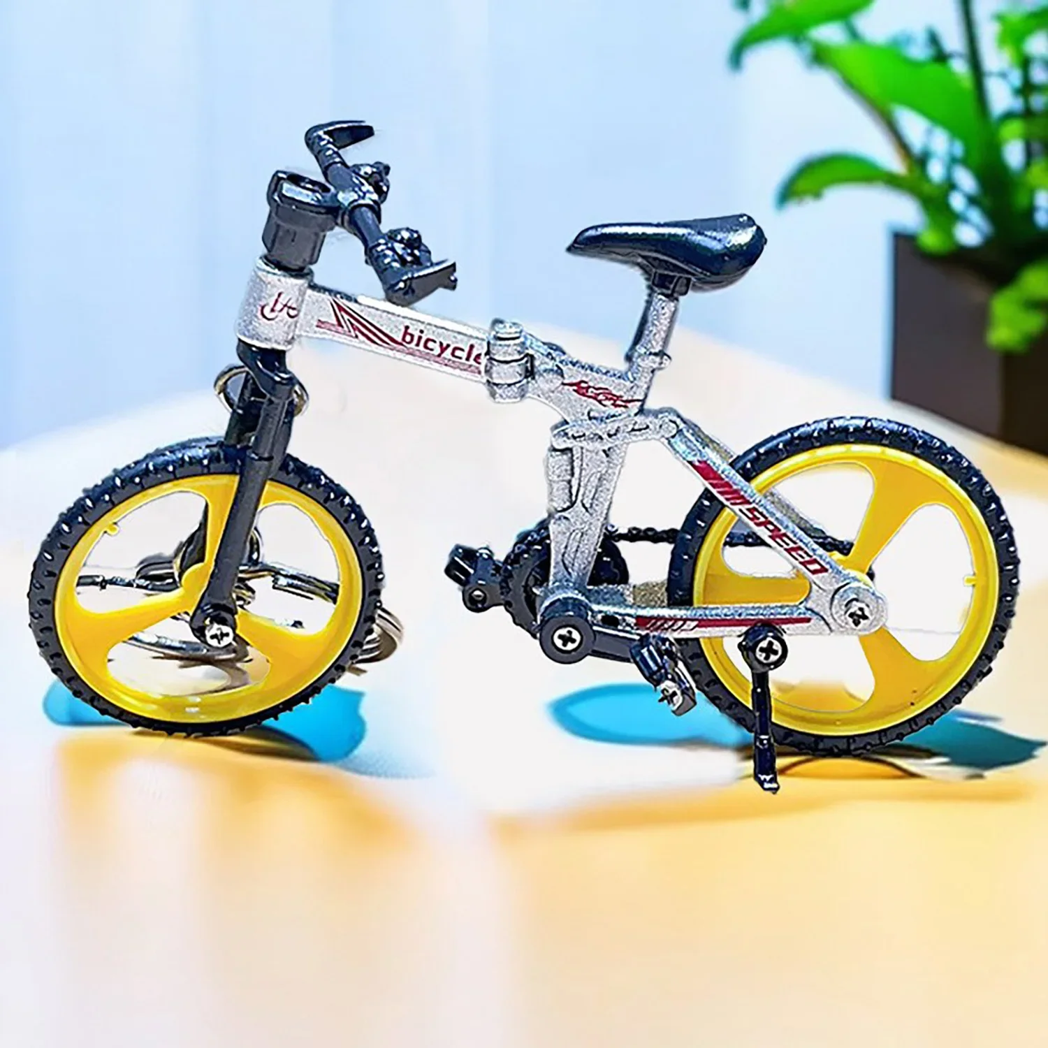 수집용 창의적인 합금 자전거 모델 미니 금속 장난감 자전거 장식품 홈 데코 접이식 스트레스 해소 장난감