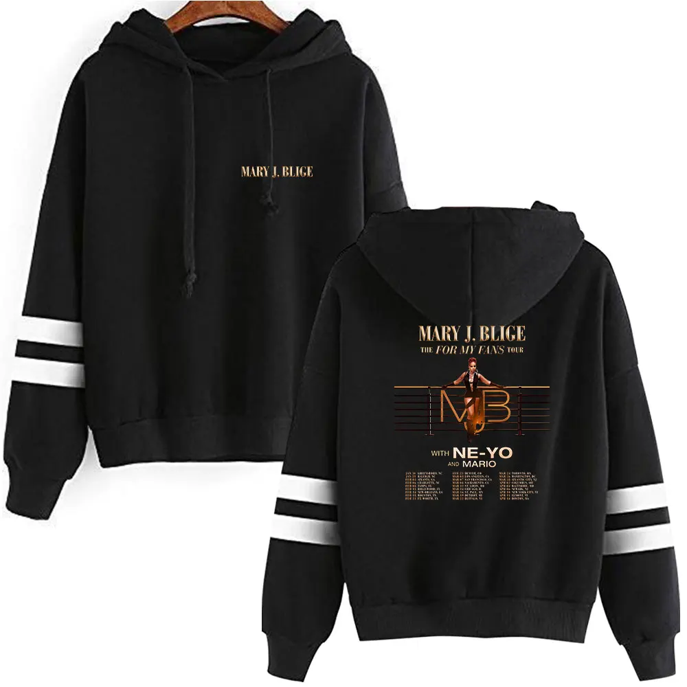 

Mary J. Blige Merch Hoodies Pocketless Parallel Bars Sleeve Sweatshirt Woman Man Clothes