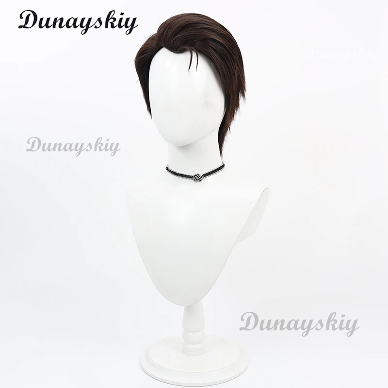 Arcano: League of Legends Jayce Talis Peluca de cosplay Pelo sintético corto marrón resistente al calor Halloween/Convención Juego de rol