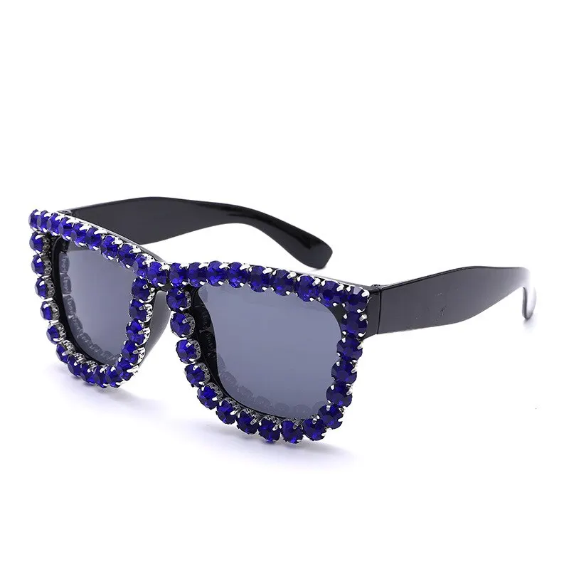 Oversized Rhinestone Frame Square Sunglasses Ladies Diamond Glasses Brand Designer Fashion Sun Glasses UV400 Shades for Women