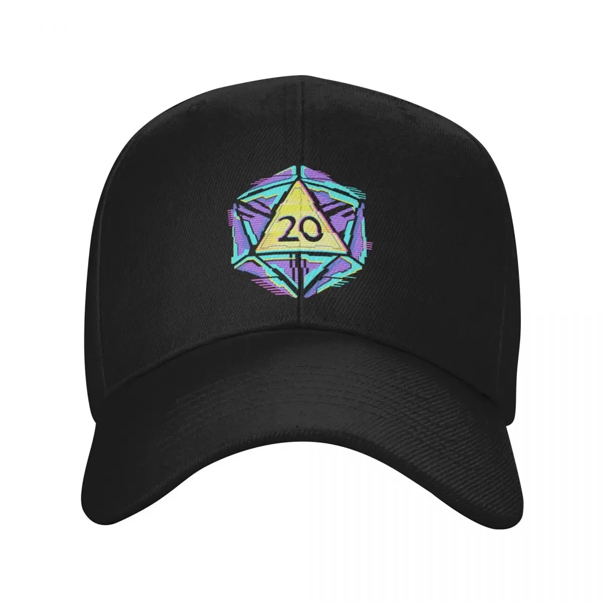 

Neon Punk Glitch D20 Baseball Cap Military Cap Man birthday party Hat Uv Protection Solar Hat Mens Women's