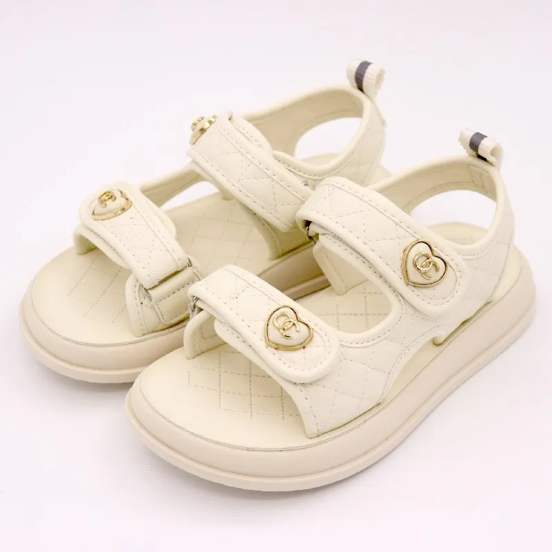 

Girls Sandals Summer New Style Beach Slippers Anti-Slip Soft Bottom Magic Tape Children Shoes Toddler Boys Sandals