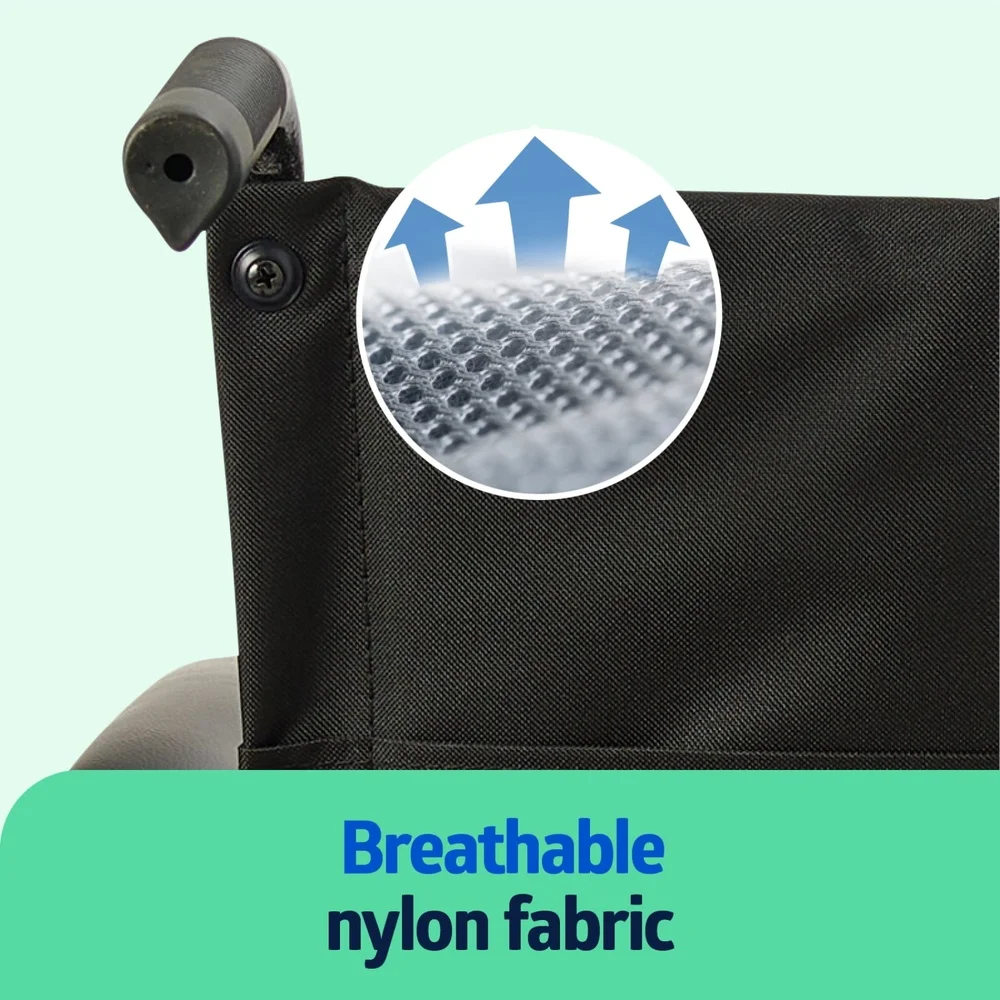 Comfortable Folding Manual Wheelchair with Swing-Back Arms Elevating Footrests Durable Frame Smooth Rolling Tires 300 lbs