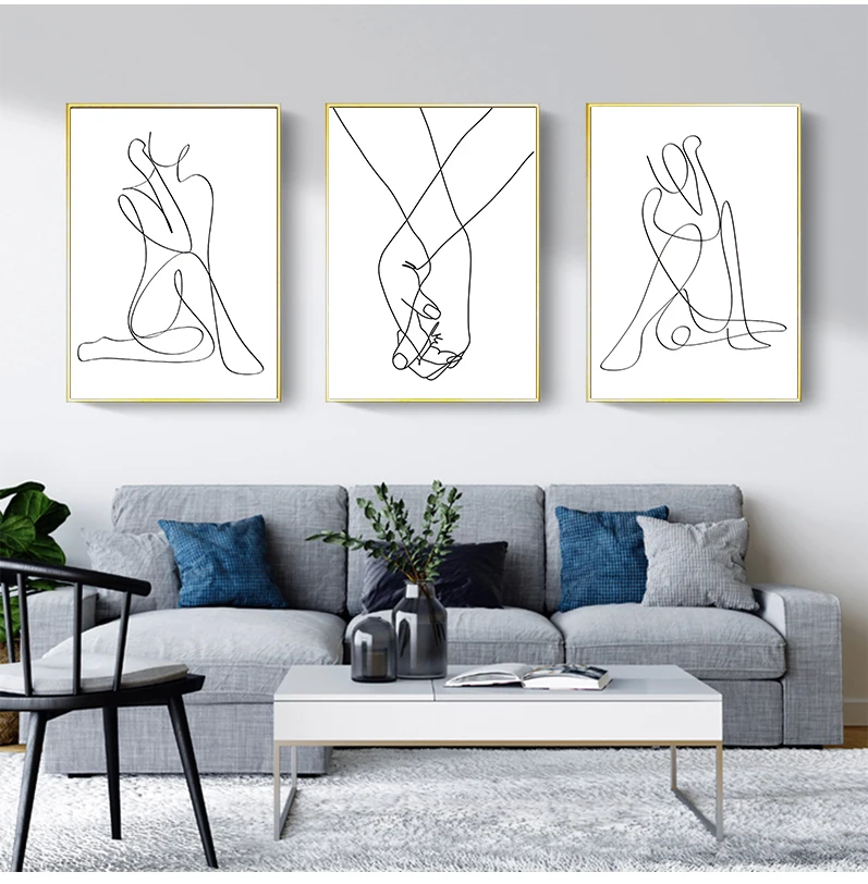 Abstract Minimalist Line Woman Wall Art Canvas Painting Nordic Aesthetic Posters And Prints Wall Pictures For Living Room Decor