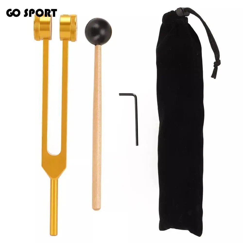 Juego de diapasones ergonómicos de 128 Hz Diapasón bioacústico de aluminio ajustable con bolsa de almacenamiento portátil