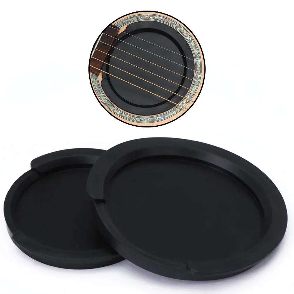 Black Acoustic Guitar Sound Hole Cover Silica Gel Muffler Cover For Guitarist Anti-howling Dust-proof Mute For 38-39 40-41inch