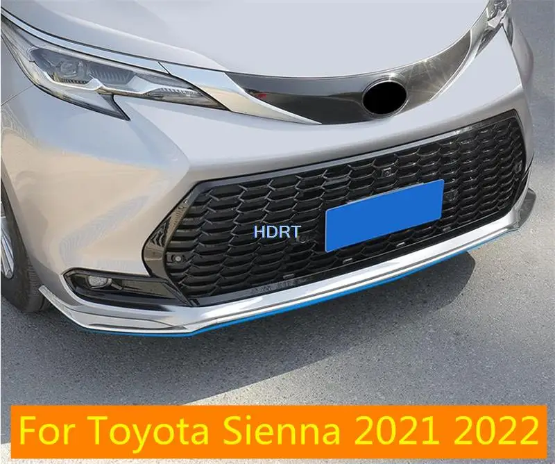 

For Toyota Sienna 2021 2022 Stainless steel Car Front Lower Grill strip Garnish Bumper Trim moulding Molding Accessories Styling