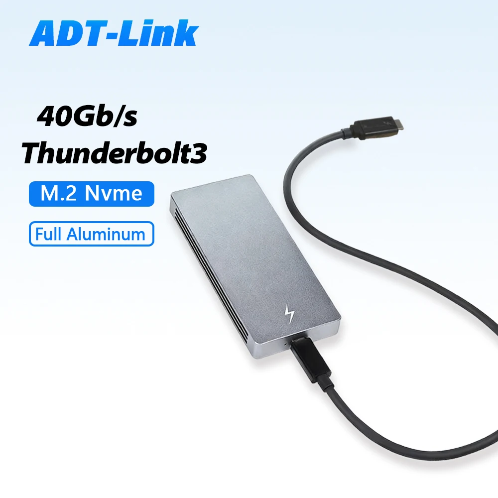 

Thunderbolt 3 M.2 Nvme Mobile Hard Disk Enclosure 40Gb/s 8T Full Aluminum Body JHL6340 for PC/laptop Mobile Phone Smart TV PS4