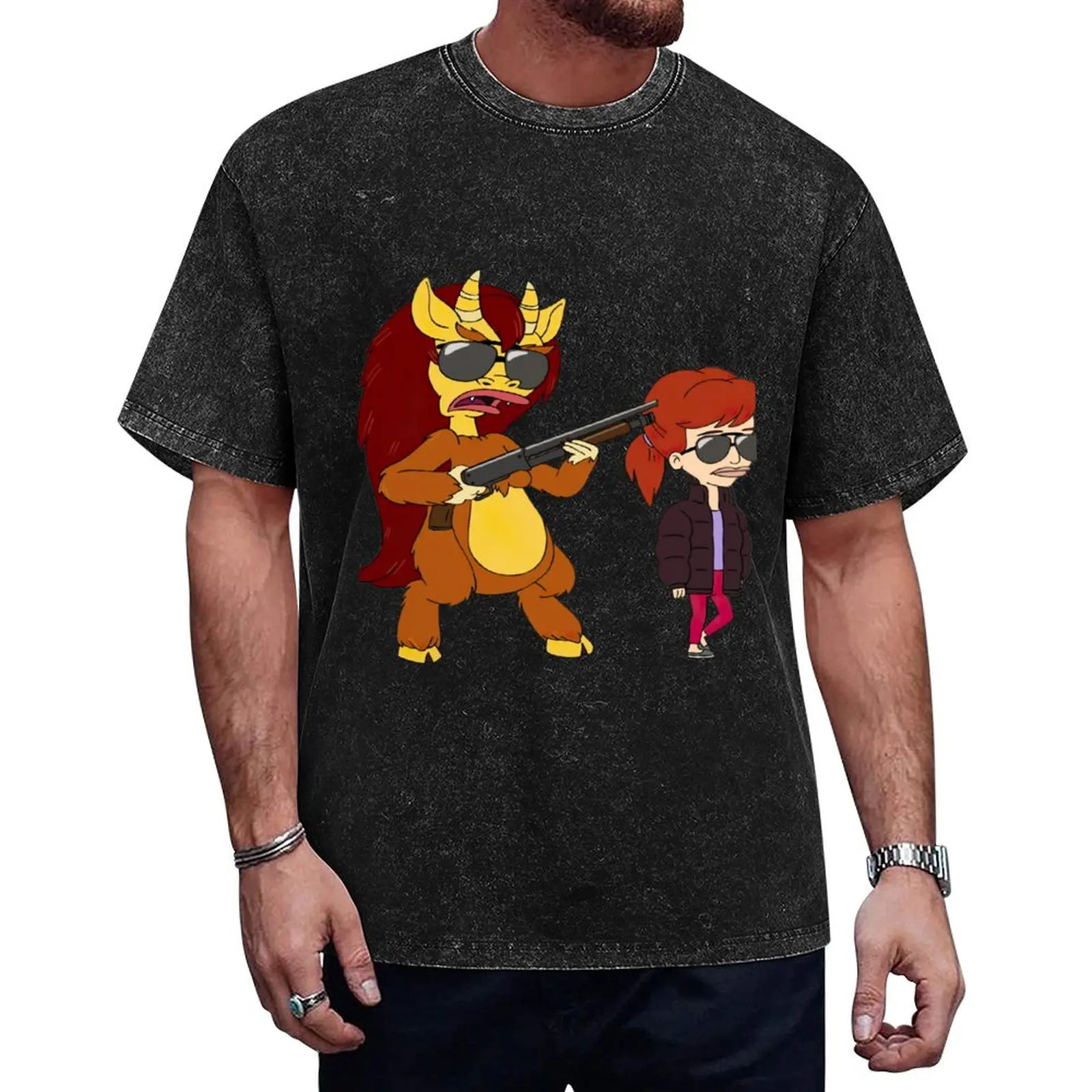 

BIG MOUTH Jessi Glaser & Connie the Hormon Monster with sunglasses T-Shirt customizeds plus size tops Men's t-shirt