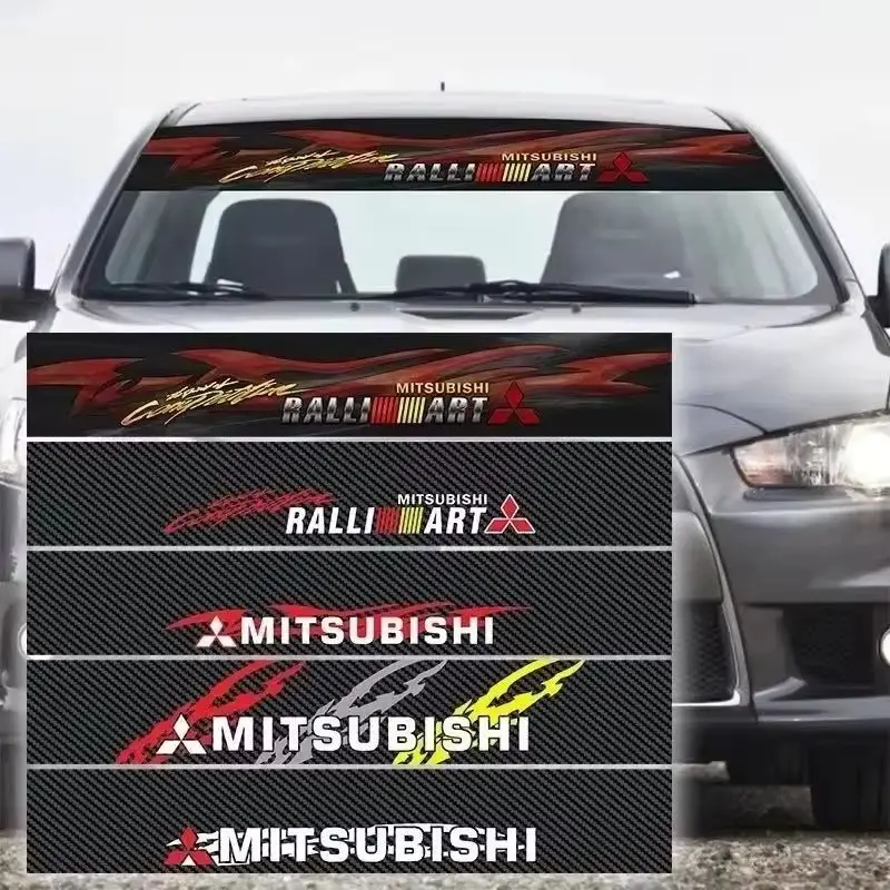 

Car Front Windshield Reflective Sticker Rear Window Decals For Mitsubishi Ralliart ASX Lancer Cordia Pajero L200 EVO Triton Colt