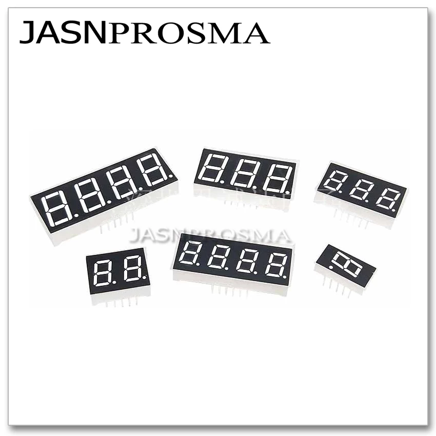 JASNPROSMA – Tube à 2 chiffres de 0.5 pouces, 50 pièces, rouge, bleu, blanc, jade, jaune, vert, Anode à Cathode commune, affichage LED à 7 segments, 0.5 pouces