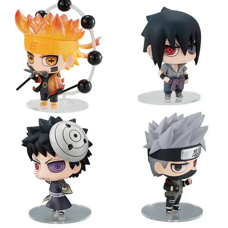 Anime Naruto Figure Kakashi Sasuke Q Version Model Toy Anime Figure Tabletop Car Decoration ornaments Gifts