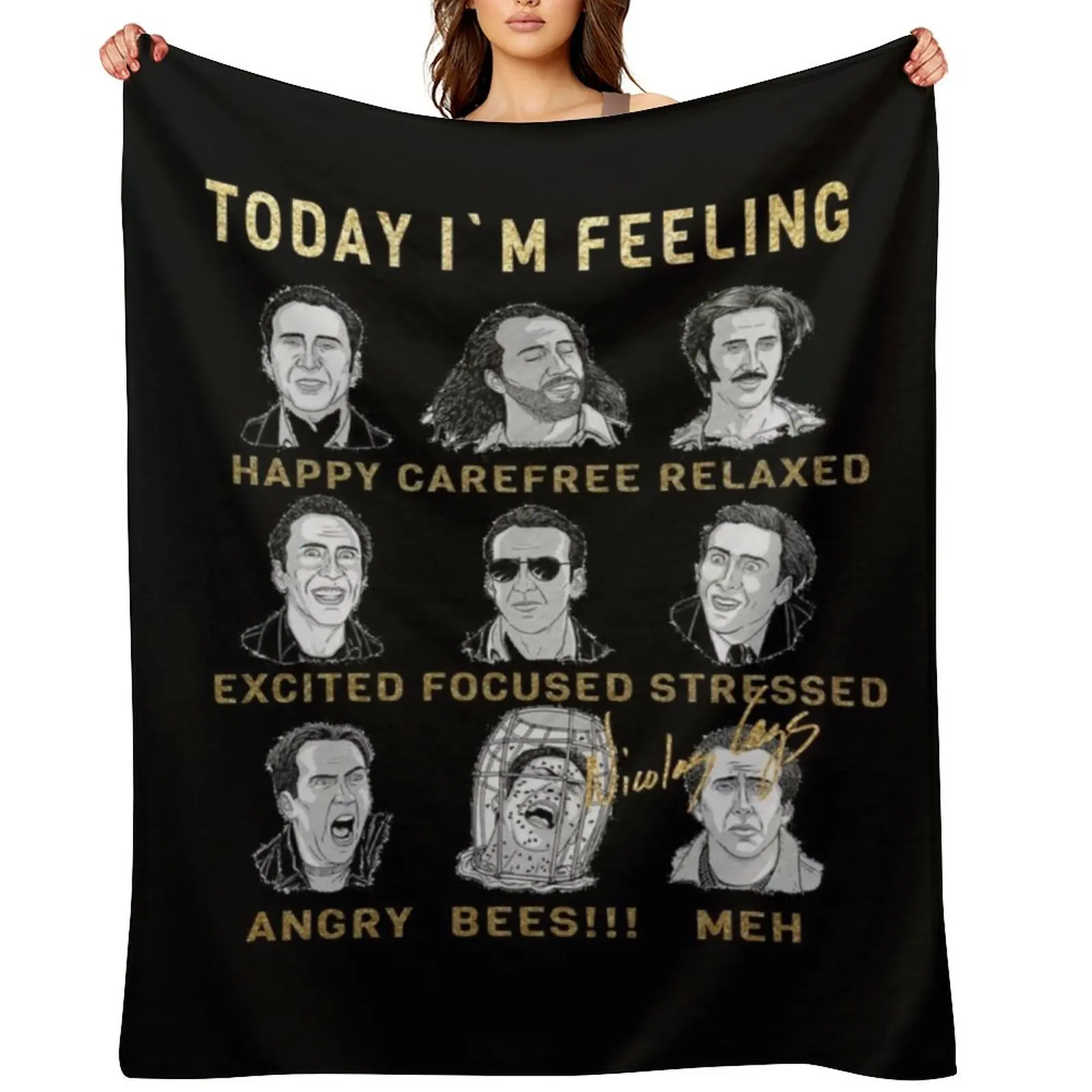 

Nicholas Cage - Nicolas Cage - Nick Cage - Nic Throw Blanket christmas decoration Decoratives halloween Retros Blankets