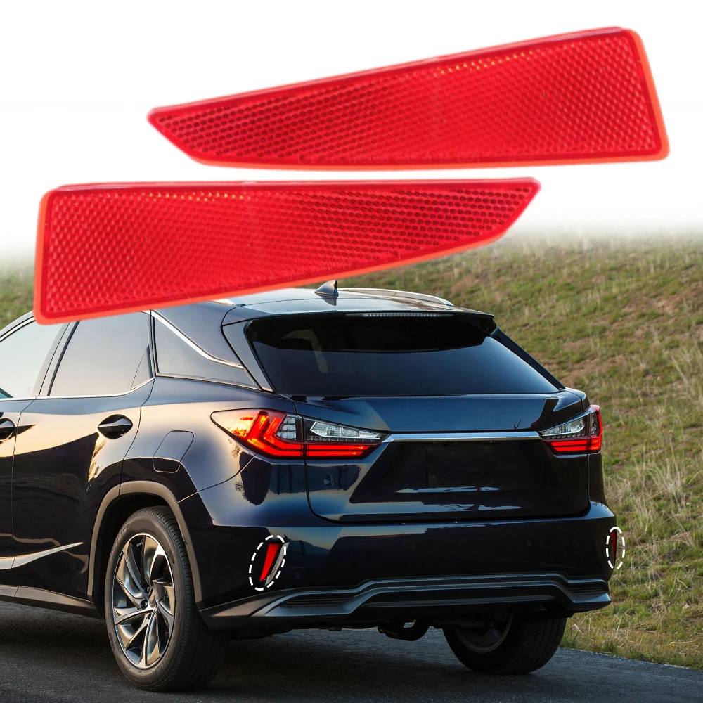 

For 2016-2019 Lexus RX350 RX450h Base F Sport 1 Pair Left & Right Tail Bumper Reflector reflective strips 8191048050 8192048050
