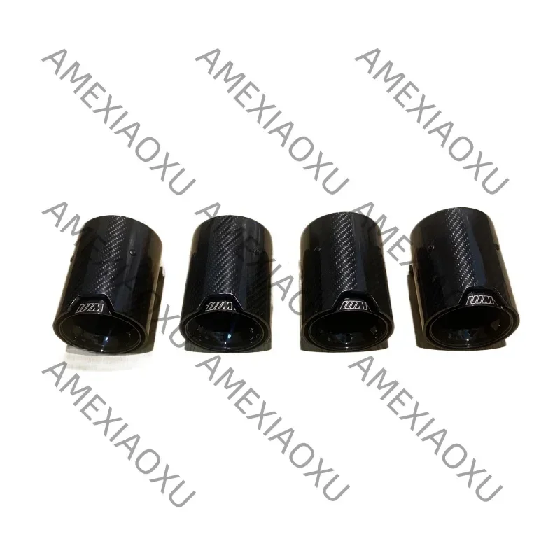 WANWU 4 Pc Carbon Fiber Exhaust Tip Muffler For Suitable for BMW exhaust pipe M2 F87 M3 F80 M4 F82 F83 M5 F10 M6