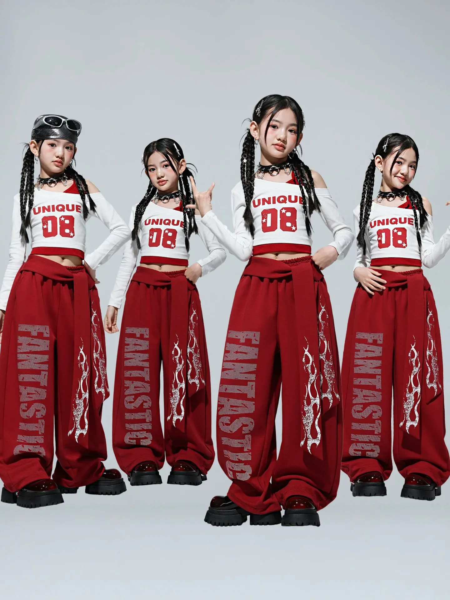 

Girls Jazz Dance Outfit Faionable Streetwear Children's Performance Costume Ensemble Trendy Ensemble Children's Dancewear