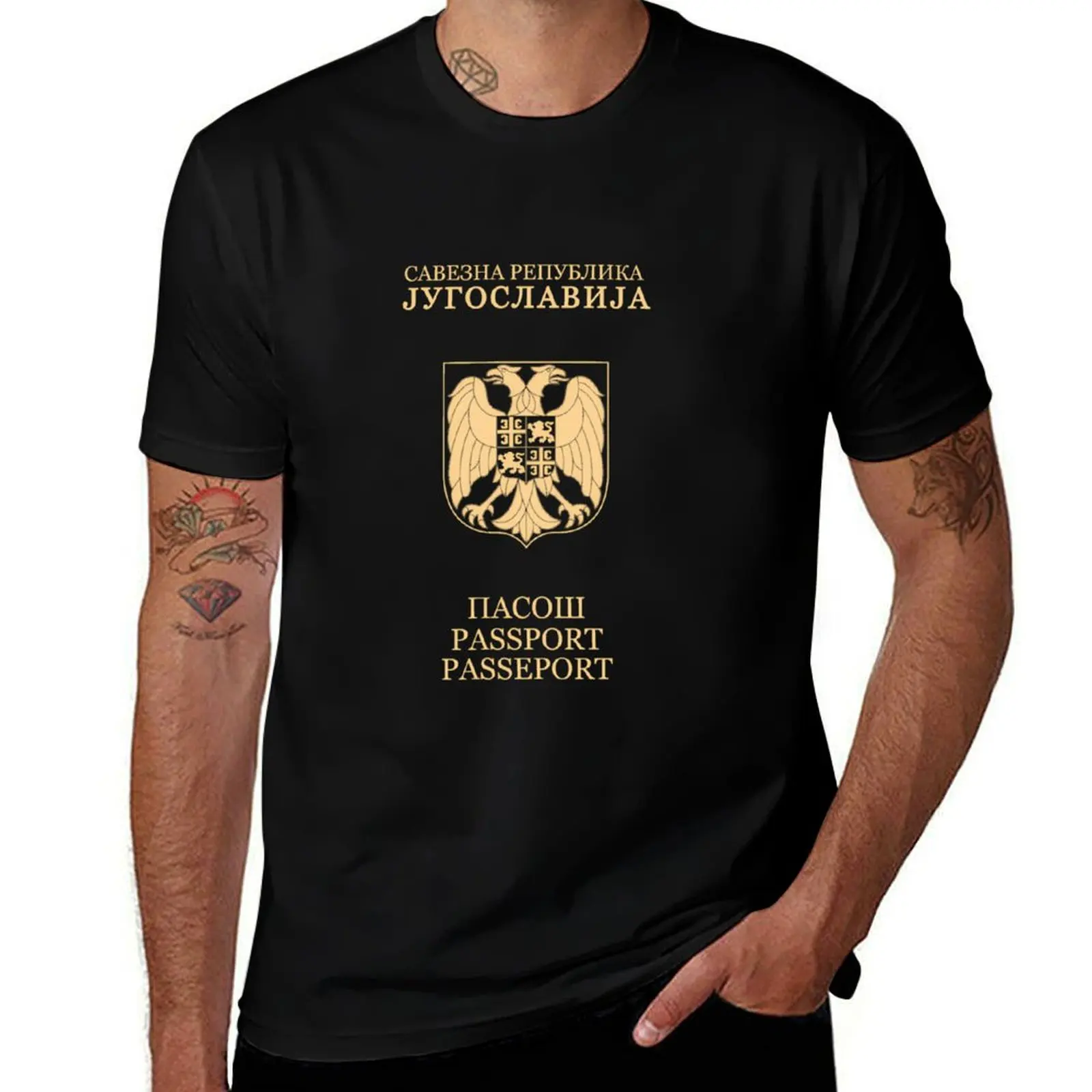 Federal Republic Of Yugoslavia Passport T-Shirt Large Size Breathable Tee T-Shirt