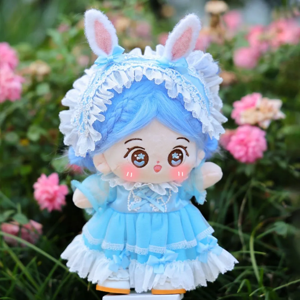 1 set Flower Fairy 20cm Cotton Doll Dress Princess Skirt Lolita Cotton Doll Clothes Suit Lovely Outfit Plush Doll Clothes