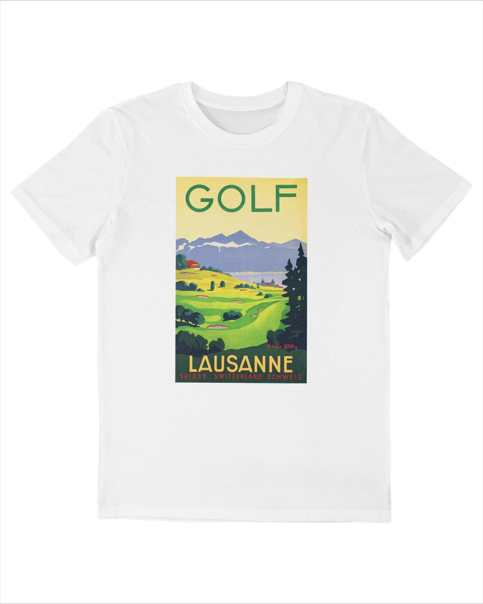 

Lausanne Golf Графический принт Летние элитные брендовые хлопковые мужские и женские футболки с короткими рукавами Уличная трендовая одежда