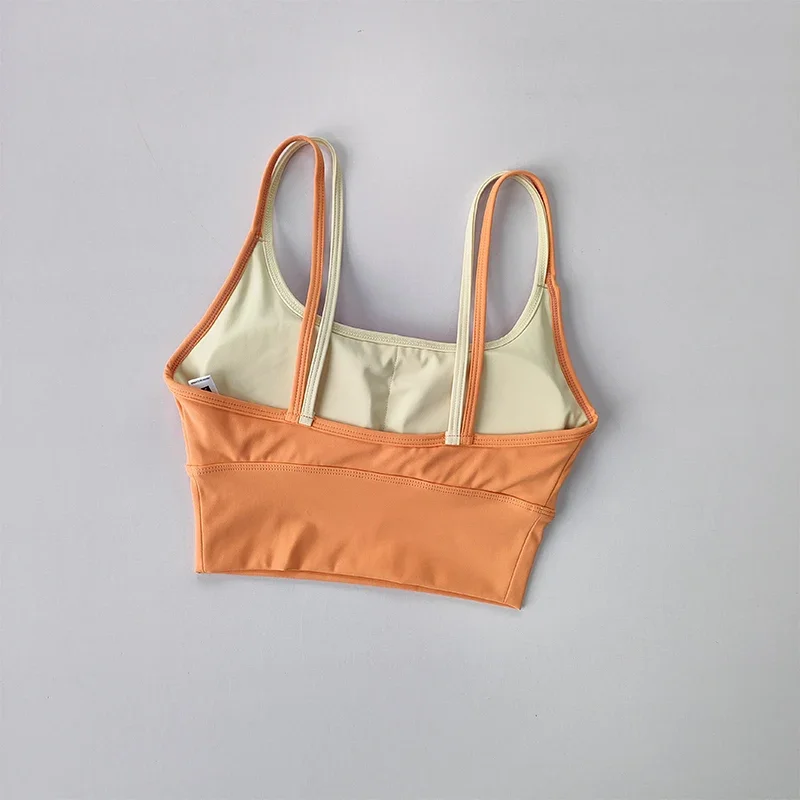 Sport-BH für Damen, Sommer, stoßdämpfend, formgebend, mit doppelten Trägern, Yoga-Top, schnelltrocknend, gegen Durchhängen, formgebender Fitness-BH – Detail 8