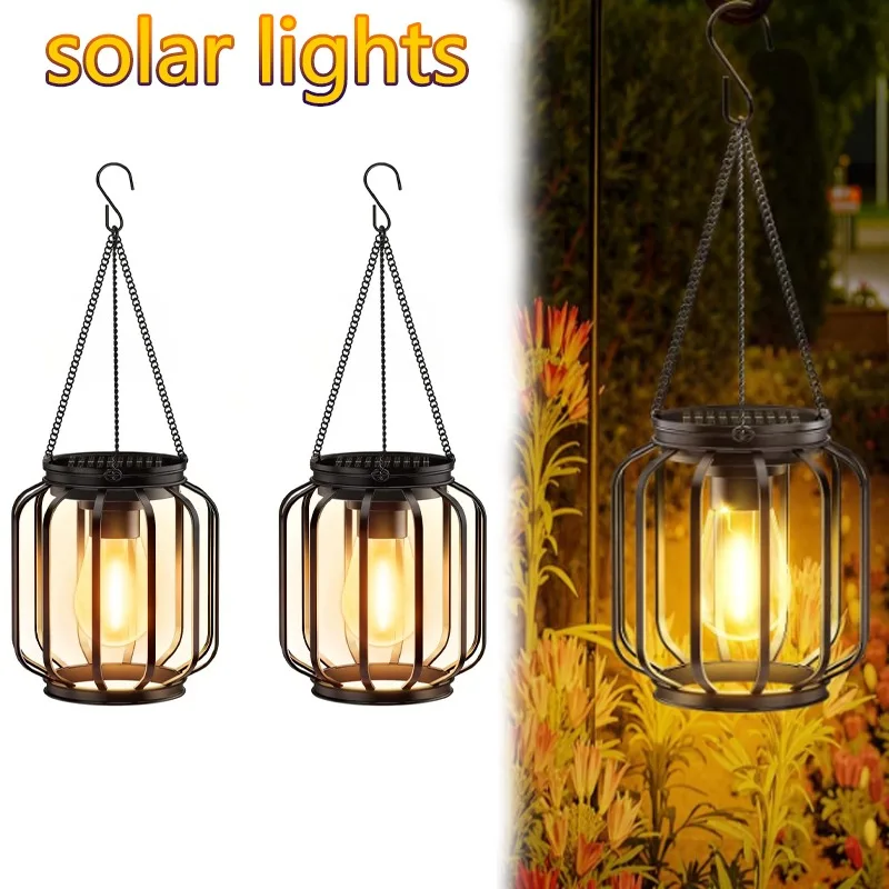 

Outdoor solar lantern ip65 waterproof LED lantern smart light sensor suitable for courtyard garden channel lighting decoration