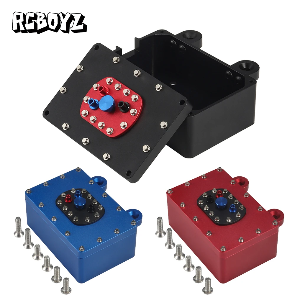 Metal Scale Fuel Cell Receiver Box for 1/10 TRX4 RC Crawler Car Decorative 60*40*26mm Box for Traxxas TRX6 SCX10 Upgrade Parts