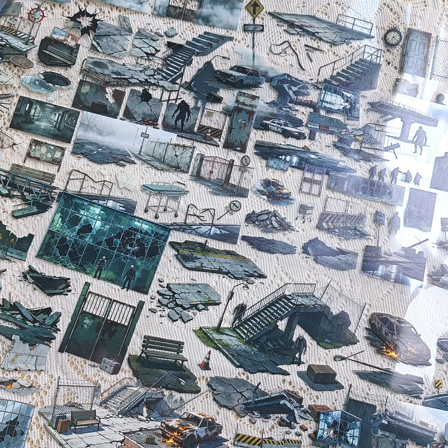 DIY Zombie Apocalypse Silent Land Scene Building Dark Slight Horror Washi Tape for Journaling Scrapbooking