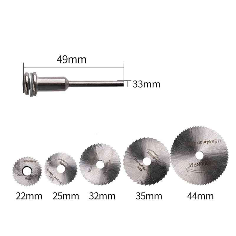 6pcs Mini Circular Saw Blade Set HSS Cutting Disc Rotary Tool Accessories for Dremel Compatible Wood Plastic Aluminum