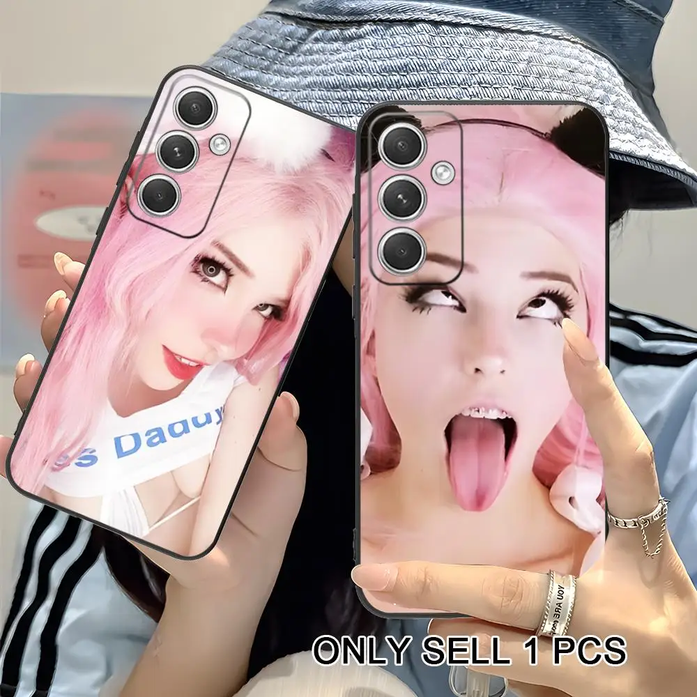 Belle Delphine Phone Case for Samsung Galaxy S26 S25 S24 S23 S22 S21 S20 Note20 Plus FE Ultra Soft TPU Shockproof Cover