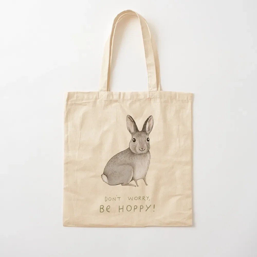 Don't Worry, Be Hoppy! Tote Bag hand bag ladies canvas tote bags Tote Bag