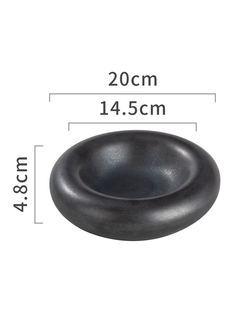 8 Inch Ceramic Dinner Plate Thickened Round Fruit Dessert Salad Dish High-end Kitchen Western Pasta Plate Kitchen Cooking Tools