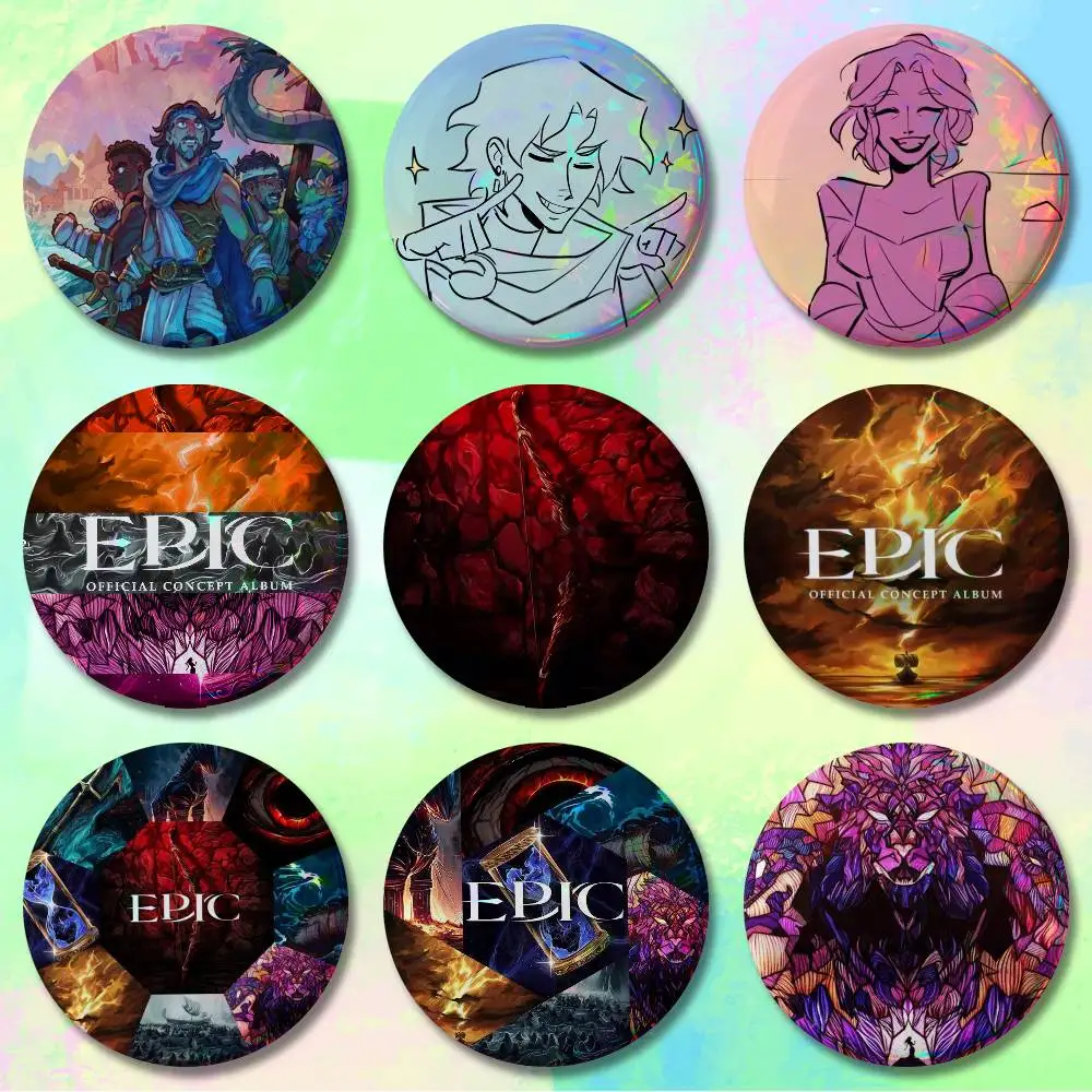 

E-Epic The Musicals Enamel Pin Tinplate Round Brooch Cosplay Nijigen Otaku Culture Badges 58mm 44mm 32mm 75mm 25mm