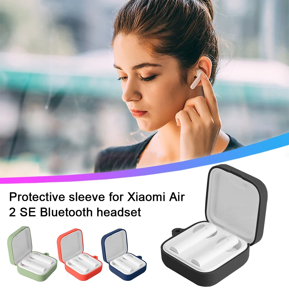 AB25-เคสซิลิโคนแบบพกพาเคสป้องกันกันกระแทกซิลิโคนสำหรับเสี่ยวมี่ แอร์ 2 เอสอีหูฟังไร้สายบลูทูธ