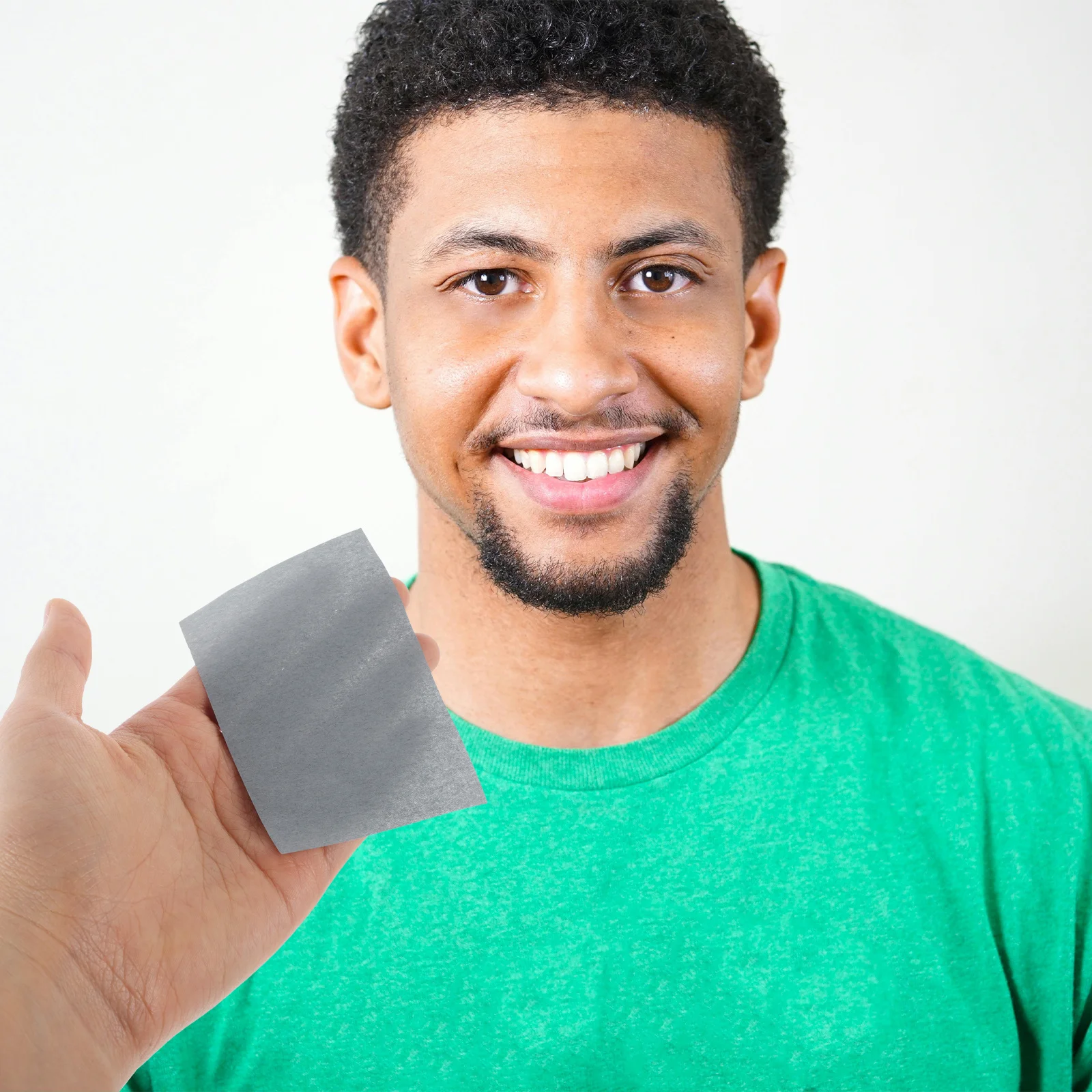 1 confezione da uomo fogli assorbenti per olio texture floccata 3D cuscinetti assorbenti portatili per il controllo della pelle grassa rimozione della pellicola dell'olio