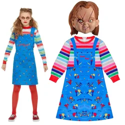 Hot Sall Bride of Chucky Tiffany Cosplay kostiumy duch dziecko powrót do duszy lalki pełny zestaw Halloween Horror kostiumy dla dzieci