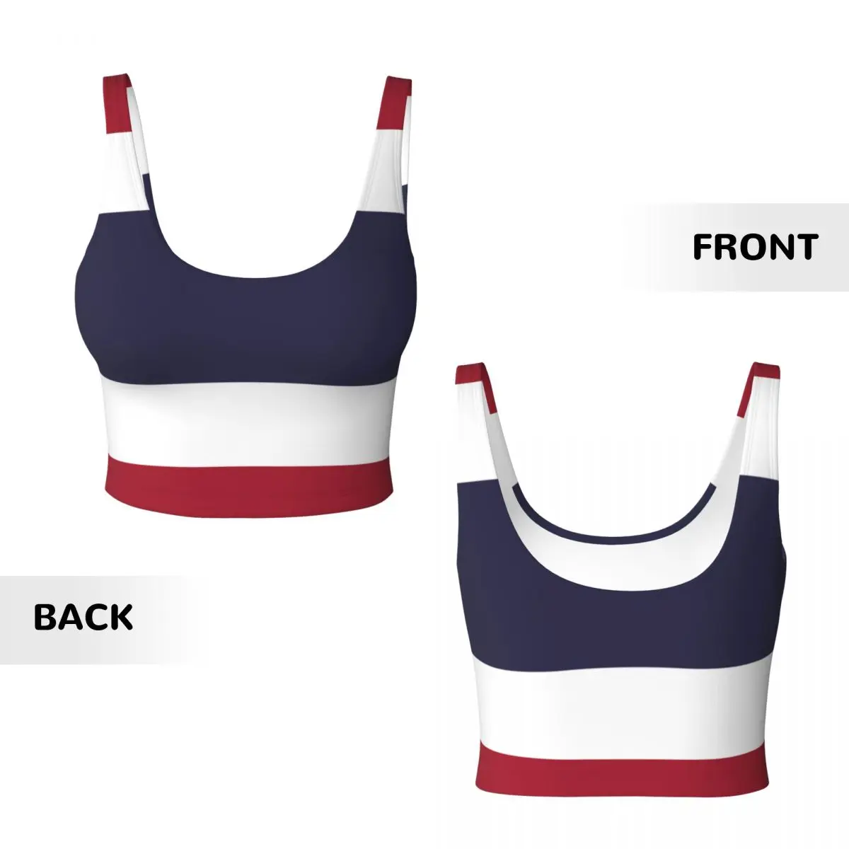 女性用Vネックヨガトップス、フィットネススポーツトップス、サンバ、セクシー、ベーシック、タイ国旗