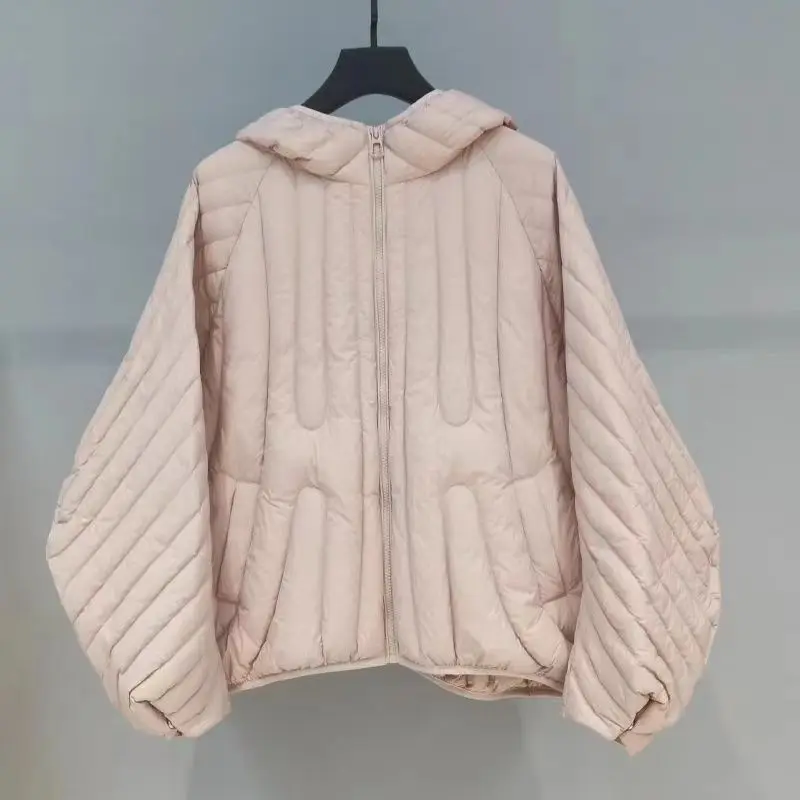 Women's Winter Top Coat Down Jacket White Duck Down Hooded Lightweight Warm Thicken Simple Comfortable Loose Casual Fashion Soft