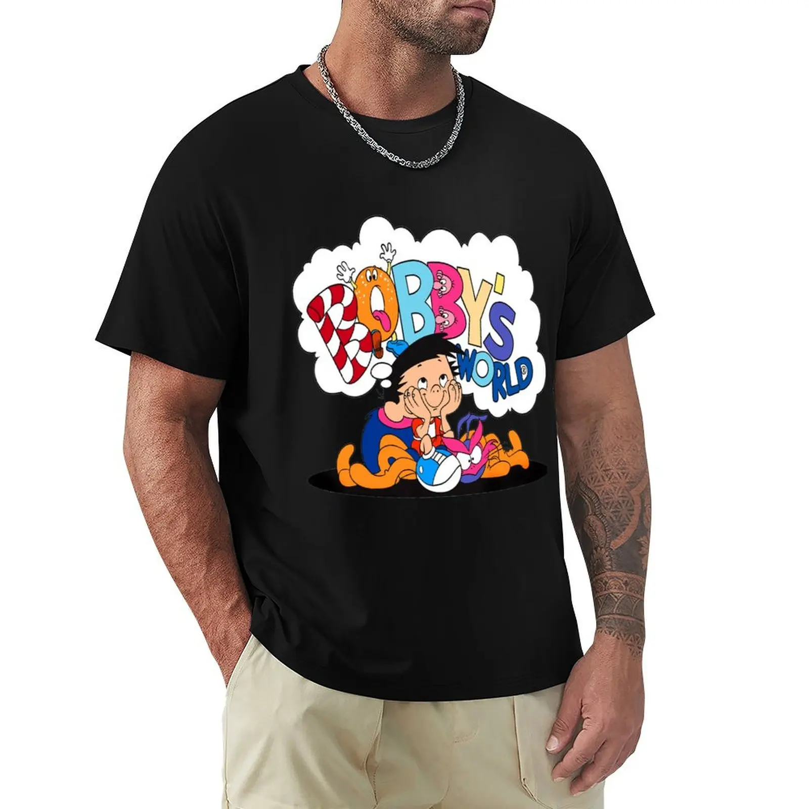 bobby's world cartoon bobbys world shirt bobbys world tshirt T-Shirt boys whites man clothes designer t shirt men