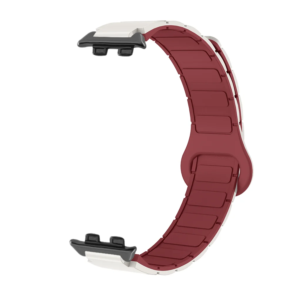 

12mm Magnetic Watch Strap For Honor Band 9 Armor Style Stable Buckle Quick Release Skin-friendly Silicone Breathable Men Women