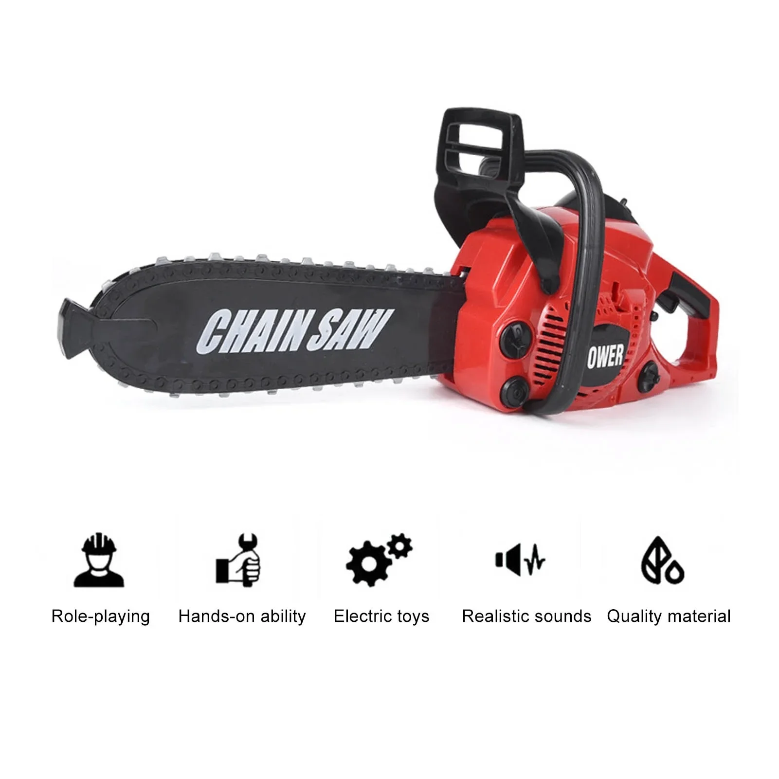 Big Size Electronic Chainsaw Toys Rotating Chainsaw Realistic Sound Power Tool House Play Toys Repair Tools Toys For Kids Gifts